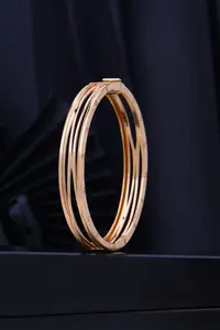 Luxury 18k Rose Gold Finish Multi Strand <b>Bangle</b> <b>Bracelet</b> For Women Elegant Designer Statement Jewelry Wedding Anniversary Gift - Product Image 3