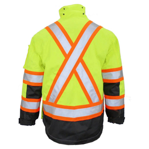 Wholesale High Quality <b>Canvas</b> Waterproof Breathable Safety Reflective Safety <b>Jacket</b> Custom Men Work Letter Pattern - Product Image 2