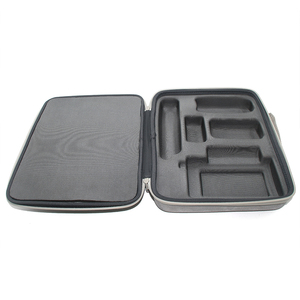 Élégant étui de rangement moulé carré en EVA de grande capacité étanche et antichoc avec inserts en cuir pour l'électronique - Product Image 4