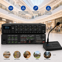Amplificateur de puissance PA professionnel 6 canaux 240W 100V avec mixeur Bluetooth, système de sonorisation pour école, hôpital, église