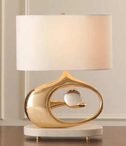 Modern gold <b>table</b> lamp with marble base designer <b>table</b> lamp with glass ball accent luxury <b>bedside</b> lamp for bedroom decorative - Product Image 2