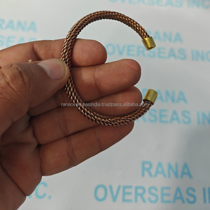 Pulsera Terapéutica Ajustable de Cobre Puro, Joyería Artesanal Natural para la Circulación, Bienestar y Alivio del Dolor, Bautismo - Product Image 4