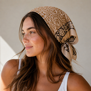 Pañuelo de Algodón con Estampado Floral Ecológico, Bufanda Hecha a Mano Sostenible, Pañuelo de Diseño para Mujeres y Hombres, Verano - Product Image 1