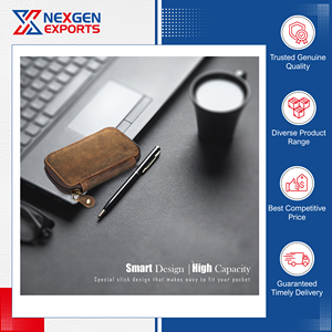 Top Selling Superior Quality Fashion PU Leather <b>Car</b> Key Holder Wallet with RFID Blocking Zipper Closure - Product Image 4