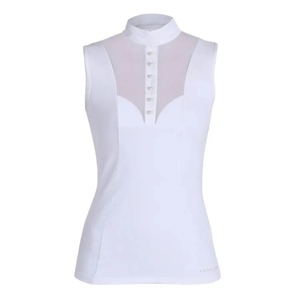 เสื้อขี่ม้าแขนกุดสำหรับผู้หญิง สีขาว ติดกระดุมด้านหน้า ระบายอากาศได้ดี - Product Image 2