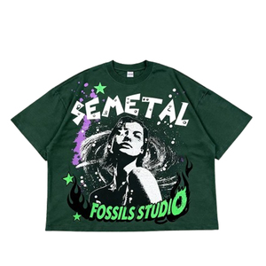 เสื้อยืดคอตตอน 220 GSM ทรงโอเวอร์ไซส์ ไหล่ตก พิมพ์ลาย DTG แขนสั้น คอกลม เสื้อยืดแฟชั่นสตรีทแวร์ แบรนด์ส่วนตัว - Product Image 1
