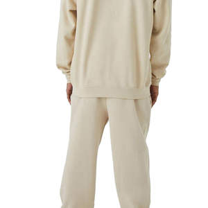 Conjunto Deportivo Informal para Hombre, Sudadera con Capucha Ligera de Forro Polar Beige y Pantalones Jogger - Product Image 5