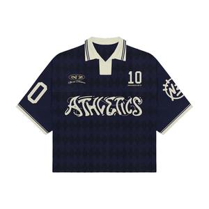 Camiseta Clásica Personalizada para Hombre, Cuello Alto, Manga Corta, Sublimación, 100% Algodón, Antiarrugas, Transpirable, Estilo Americano - Product Image 1