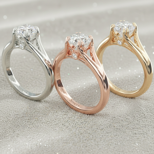 Bague de fiançailles solitaire à tige fendue en or massif |   Diamant de laboratoire cultivé en laboratoire - Product Image 5