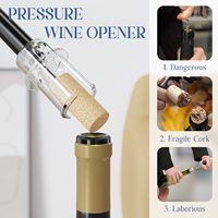 Coffret Cadeau Ouvre-Bouteille Pneumatique Manuel avec Verseur de Vin, Bouchon à Vide et Coupe-Capsule – Ouvre-Bouteille à Pression d'Air Manuel