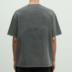 T-shirt pour homme en coton 100% sur mesure, design OEM, coupe ample et oversize, col montant, manches courtes, impression sérigraphique de haute qualité - Product Image 2