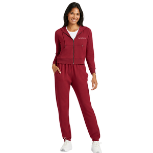 <b>Women</b> Hooded Tracksuit Set Zip Front Sweatshirt Tapered Jogger Trouser Drawstring Casual Two Piece <b>Lounge</b> Outfit Wholesale Style - Product Image 1