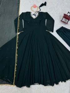 FATEMA FASHION Ensemble Salwar Kameez Moderne de Designer Bollywood pour Femme, Tenue de Fête de Mariage Indienne, Kurti, Pantalon et Dupatta, Séchage Rapide - Product Image 6