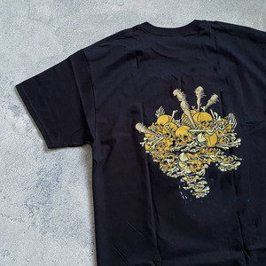 เสื้อยืดฮิปฮอปแขนสั้นพิมพ์ลายขนาดใหญ่สำหรับผู้ชายสีดำกรดซัก100% ผ้าฝ้ายออกแบบได้ตามต้องการน้ำหนักมาก - Product Image 6