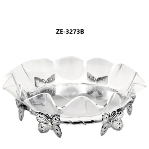 Cuenco Decorativo de Metal con Acabado Cepillado, Elegante Adorno para el Hogar, Estilo Martillado, Estilo Americano, Plato Hondo de Cerámica, Espejo Negro - Product Image 2