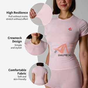 Camiseta Deportiva de Yoga para Mujer, 76% Poliamida, 24% Elastano, Ligera, Transpirable, Ajustada, de Manga Corta - Product Image 5