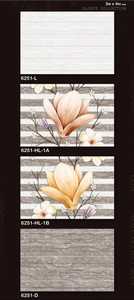 Carreaux muraux imprimés brillants, revêtements muraux décoratifs en céramique, motif floral goutte d'eau, 300 x 450 mm pour intérieur - Product Image 3