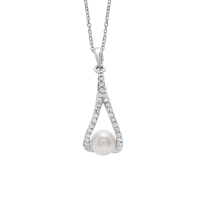 Nuevo Collar con Colgante de Perla de Agua Dulce Clásica, Plata de Ley 925, Corte Brillante Redondo, Diseño de Gota de Agua con Circonita Cúbica, Joyería Fina para Mujer - Product Image 1
