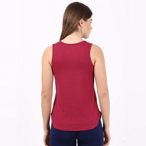 Women's <b>Red</b> Sleeveless Tank <b>Top</b> Solid Color O-Neck Knitted Casual Wear - Product Image 6
