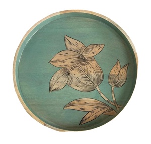 Plateau de service écologique en bois et émail de haute qualité Plateau de service décoratif pour le petit déjeuner le dîner au meilleur prix - Product Image 1