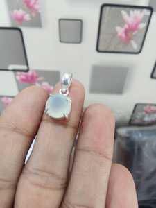 Collier pendentif en argent allemand style vintage avec pierre naturelle couleur ciel pour femme, bijoux en gros - Product Image 1