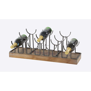 Estante elegante de metal forjado para vino con acabado de recubrimiento en polvo negro Diseño moderno de calidad superior para portabotellas - Product Image 5
