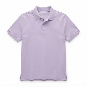เสื้อโปโลแขนสั้นสีม่วงสำหรับผู้ชาย คอปกพับได้ สีพื้น ผ้าป๊อปลิน สวมใส่สบายๆ ในฤดูร้อน - Product Image 1