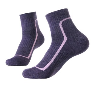 Chaussettes de sport pour la course à pied, grises avec rayures roses, respirantes, en tricot, spandex, polyester, pour adultes, été - Product Image 5