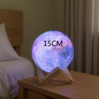 Lámpara Lunar Moderna LED RGB Pequeña con Control Remoto, Regulable y Fácil Instalación para Decoración de Dormitorios