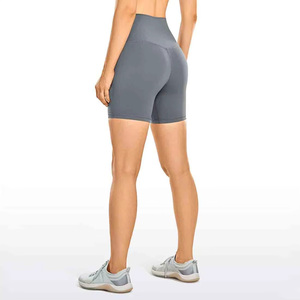 High Waist Seamless Yoga Shorts For Women Solid Color Spandex Nylon Fitness Workout Active Wear Short Length Elastic Waist - Product Image 2