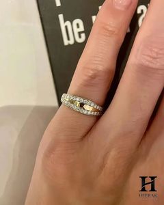 Luxury Split Row Wave Lab Grown Diamond Band 14K Yellow <b>Gold</b> Wide Curved Pave Statement <b>Cocktail</b> <b>Ring</b> - Product Image 4