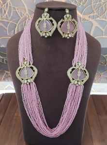 Antique Design Women's Brass Antique <b>Gold</b> Plated Mala Necklace <b>Earrings</b> Jewelry <b>Sets</b> Newly Wed Brides Parties Wear 3 Piece <b>Set</b> - Product Image 2