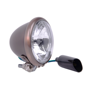 Bombilla de faro para motocicleta JY-20M9, carcasa de hierro dorada vintage, lente de vidrio, faro de repuesto de estilo retro - Product Image 1