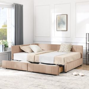 Letto contenitore matrimoniale trapuntato con schienale e braccioli confortevoli, divano letto imbottito per camera da letto - Product Image 2