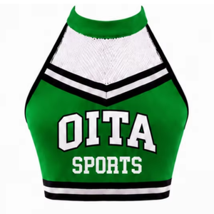 Conjunto de Uniforme de Animadoras Verde Personalizado, Falda Plisada, Top Corto, Ropa Deportiva para Competencia de Baile y Actuaciones de Equipo - Product Image 5