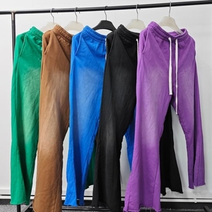 Pantalon de jogging personnalisé pour homme, style déchiré, avec poches, coupe évasée, décontracté, streetwear, effet délavé, style hip-hop - Product Image 2