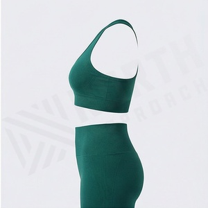 Factory Women Yoga Set Girls Gym Sports Comfortable Bra <b>Leggings</b> High Waisted Ladies Solid <b>Pattern</b> 2 Piece Activewear - Product Image 3