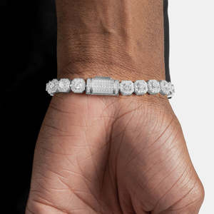 Bracelet tennis en argent sterling 925 avec moissanite VVS, halo octogonal, style Iced Out, luxe, hip hop - Product Image 3