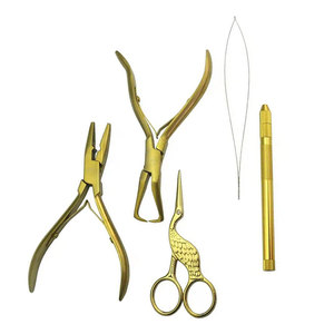 Stainless Steel Hair Extension <b>Plier</b> Kit Hair Extension Application Tool <b>Set</b> For Micro Ring Nano Ring Hair Extensions - Product Image 1