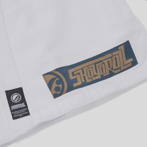 ชุดยิวยิตสู Shoyorol Oxford Competitor BJJ รุ่นพิเศษลิมิเต็ดอิดิชั่น สีขาว สำหรับบราซิลเลี่ยนยิวยิตสู แบบซักแล้ว โลโก้ด้านหน้า ราคาขายส่ง RTS - Product Image 4