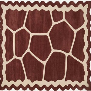 Soft Plush Burgundy Wool Hand Tufted Abstract Area Rug Carpet Living Room Bedroom Floor <b>Mat</b> Non Slip Durable Luxury Home Decor - Product Image 2