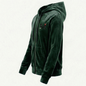 Conjunto Deportivo Casual de Lujo para Hombre, Personalizado, con Estampado de Terciopelo, Sudadera con Cremallera y Pantalones Jogger, Maluza SupremeVelvet X - Product Image 4