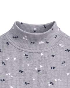 Top Corto Personalizado Gris Acanalado de Cuello Alto Sin Mangas con Estampado de Mini Triángulos para Mujer, Ajustado, Elástico, Casual y a la Moda - Product Image 4