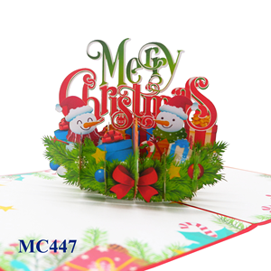 การ์ดป๊อปอัพ3D คริสต์มาสงานแฮนด์เมดศิลปะกระดาษพิมพ์ออฟเซตของขวัญคริสต์มาสจากเวียดนามดีไซน์ตามสั่ง - Product Image 1