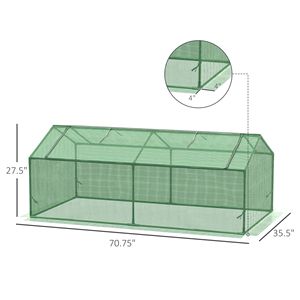 Serra da Giardino Portatile Mini 180x90x70 cm per Interni/Esterni, Ecologica, con Grandi Finestre a Cerniera per Piante - Product Image 3