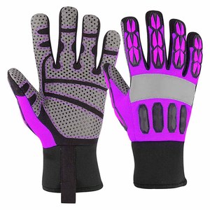Synthetic Leather Back Four-way With Foam <b>Lamination</b> Neoprene Cuff Impact Resistant Mechanic Gloves Customized Logo - Product Image 4