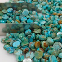 Lot de cabochons en turquoise Mohave calibrés, vente en gros, pierres précieuses rondes en turquoise de 8 mm, lot de pierres précieuses turquoise taille bague