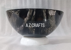 Swirl White Black Handmade ODM Resin Salad Bowl with Marble Texture and Aqua Swirl Eco-Friendly New Crafts for Home - Product Image 4