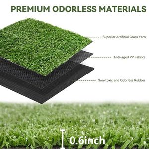 Aires pour animaux de compagnie intérieures/extérieures, pelouse de jardin avec trous de drainage, gazon artificiel avec support en caoutchouc, tapis d'herbe artificielle - Product Image 4