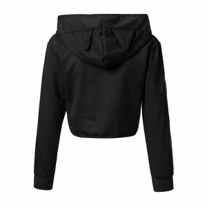 Sweat-shirt à capuche court personnalisé avec broderie, oreilles de chat et imprimé chat endormi, rouge, décontracté, unisexe, pour l'automne, sweat-shirts pour femmes - Product Image 2